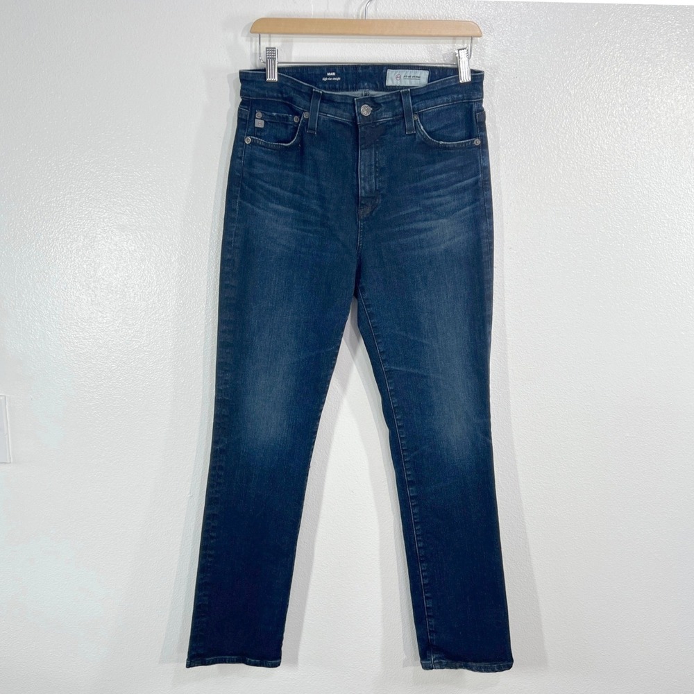 AG Adriano Goldschmied The Mari High-Rise Straight Leg Jeans Size 29 Indigo Blue